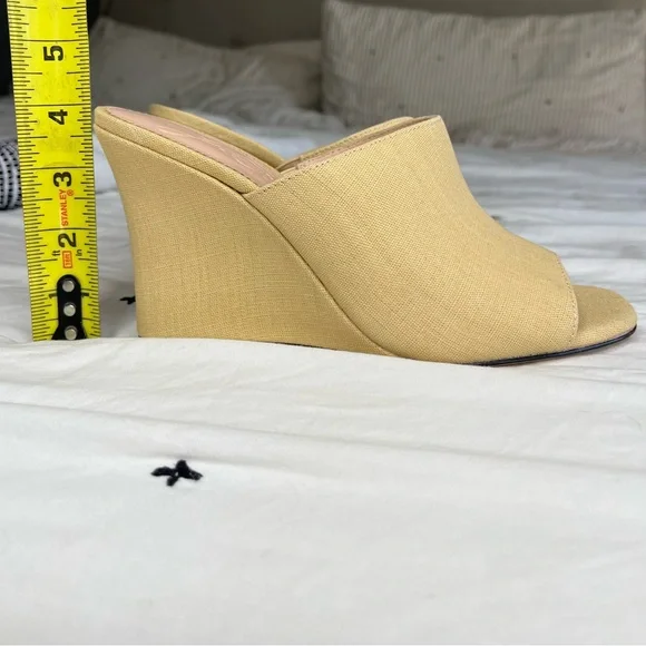 NWT J. Crew Light Khaki Linen Slide Wedge Size 7.5M - Picture 7 of 10
